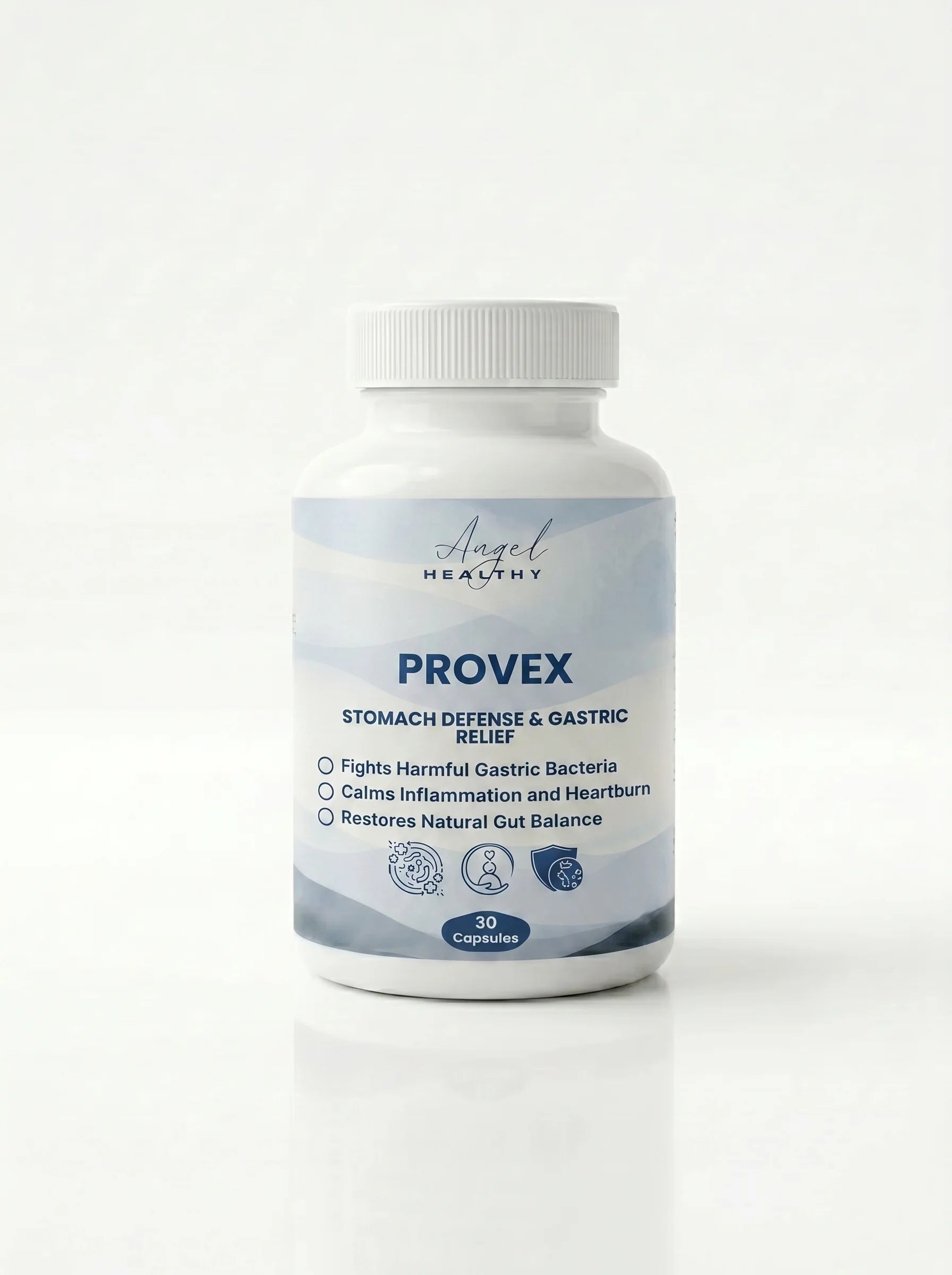 Flacon officiel du complément alimentaire Provex de la marque Angel Healthy Maroc pour l'estomac et la digestion.