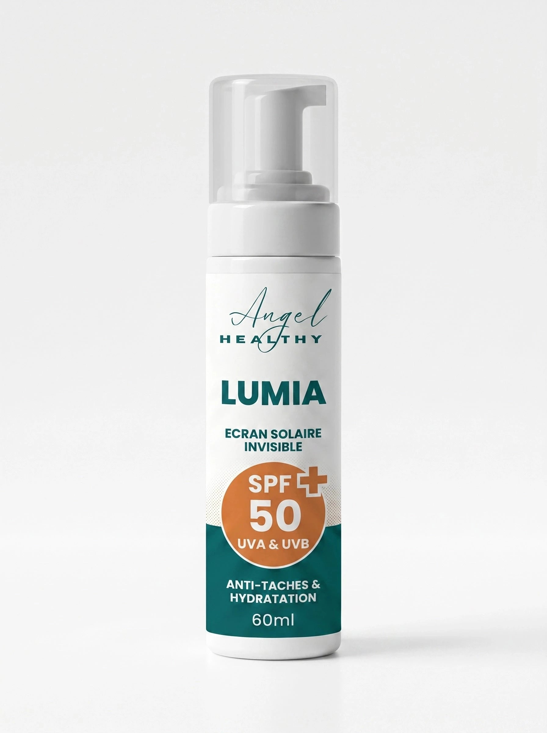 Image 4k du produit ecran solaire maroc Angel Healthy Lumia. Photo haute résolution du sunscreen anti taches par la marque anjel helth san screen.